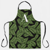 Modern Tropical Leaf Palm Plant Print Monogram Schort (Voorkant)