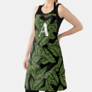 Modern Tropical Leaf Palm Plant Print Monogram Schort
