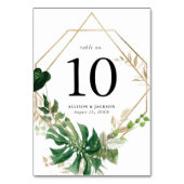 Modern Tropical Leaves Gold Lijst gepersonaliseerd Kaart (Achterkant)