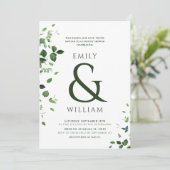 Modern Tropical Leaves Paar Vrijgezellenfeest Kaart (Staand voorkant)