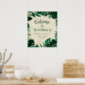 Modern Tropical Leaves Wedding Welcome Sign Poster (Keuken)