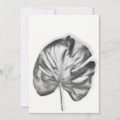 Modern tropical monstera leaf bruiloft kaart (Achterkant)