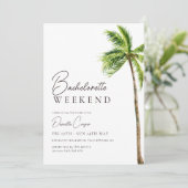 Modern Tropical Palm Bachelorette Weekend Kaart (Staand voorkant)