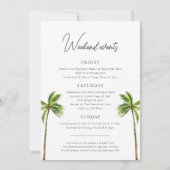 Modern Tropical Palm Bachelorette Weekend Kaart (Achterkant)