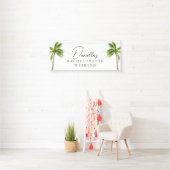 Modern Tropical Palm Bachelorette Weekend Spandoek (Insitu)