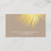MODERN TROPICAL PALM FRONDS logo trendy gouden kra Visitekaartje (Achterkant)