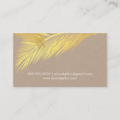 MODERN TROPICAL PALM FRONDS logo trendy gouden kra Visitekaartje (Achterkant)