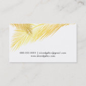 MODERN TROPICAL PALM FRONDS logo trendy goudwit Visitekaartje (Achterkant)