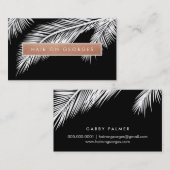 MODERN TROPICAL PALM FRONDS logo trendy roos goud Visitekaartje (Voorkant / Achterkant)