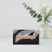 MODERN TROPICAL PALM FRONDS logo trendy roos goud Visitekaartje (Staand voorkant)