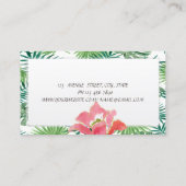 Modern Tropical Palm Hawaiian Hibiskus Visitekaartje (Achterkant)