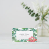 Modern Tropical Palm Hawaiian Hibiskus Visitekaartje (Staand voorkant)