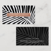 MODERN TROPICAL PALM LEAF logo trendy roos Gold Visitekaartje (Voorkant / Achterkant)