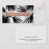 MODERN TROPICAL PALM LEAF logo trendy roos Gold Visitekaartje (Voorkant / Achterkant)