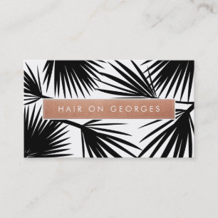 MODERN TROPICAL PALM LEAF logo trendy roos Gold Visitekaartje