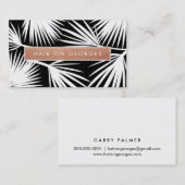 MODERN TROPICAL PALM LEAF logo trendy roos Gold Visitekaartje (Voorkant / Achterkant)