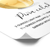 Modern Tropical Piña Colada Recipe Illustration Poster (Hoek)