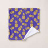 Modern Tropical Pineapple Watercolor Bad Handdoek (Wasdoekje)