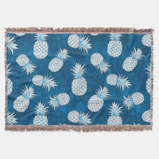 Modern Tropical Pineapple Watercolor Deken (Voorkant)