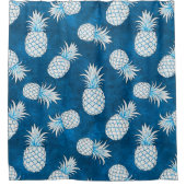 Modern Tropical Pineapple Watercolor Douchegordijn (Voorkant)