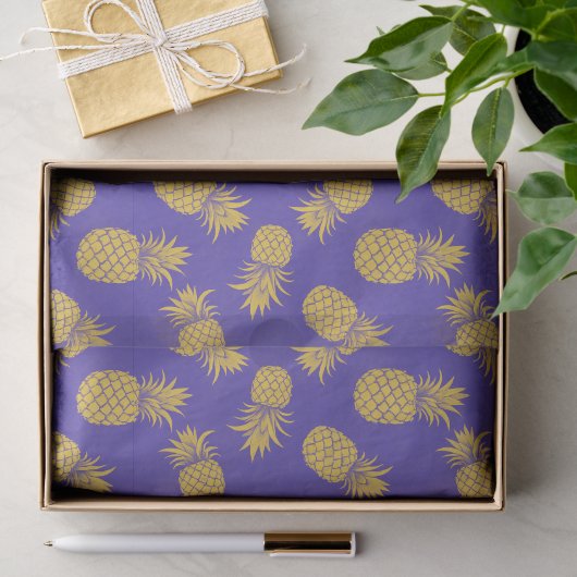 Modern Tropical Pineapple Watercolor Tissuepapier (Geschenk)