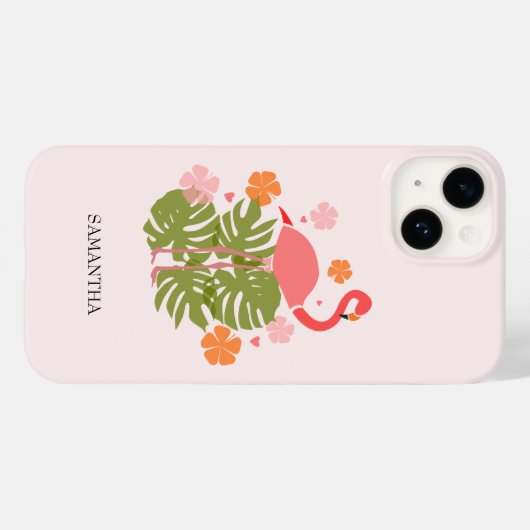 Modern Tropical Pink Flamingo Case-Mate iPhone Case (Achterkant (horizontaal))
