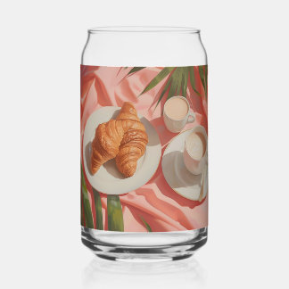 Modern Tropical Plant Print – Pink and Green Blikvorm Glas