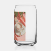 Modern Tropical Plant Print – Pink and Green Blikvorm Glas (Rechts)