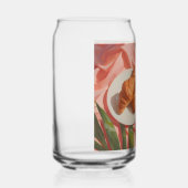 Modern Tropical Plant Print – Pink and Green Blikvorm Glas (Links)