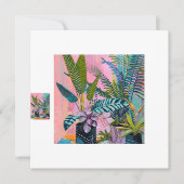 Modern Tropical Plant Print – Pink and Green  Kaart (Voorkant)