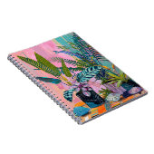 Modern Tropical Plant Print – Pink and Green  Notitieboek (Rechterzijde)