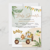 Modern Tropical Safari Baby Animals Baby Sprinkle Kaart (Voorkant)