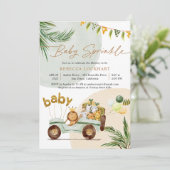 Modern Tropical Safari Baby Animals Baby Sprinkle Kaart (Staand voorkant)