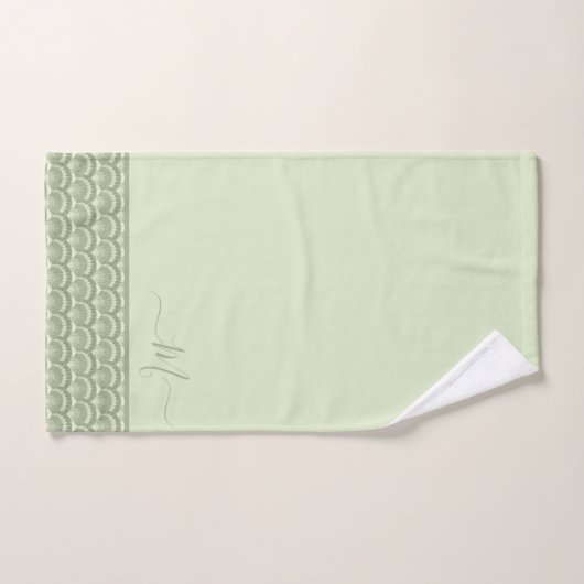 Modern Tropical Sage Green Seashell Shell Elegant Bad Handdoek (Handdoek)