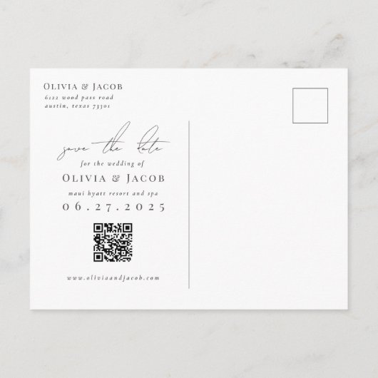 Modern Tropical Save the Date Briefkaart (Achterkant)