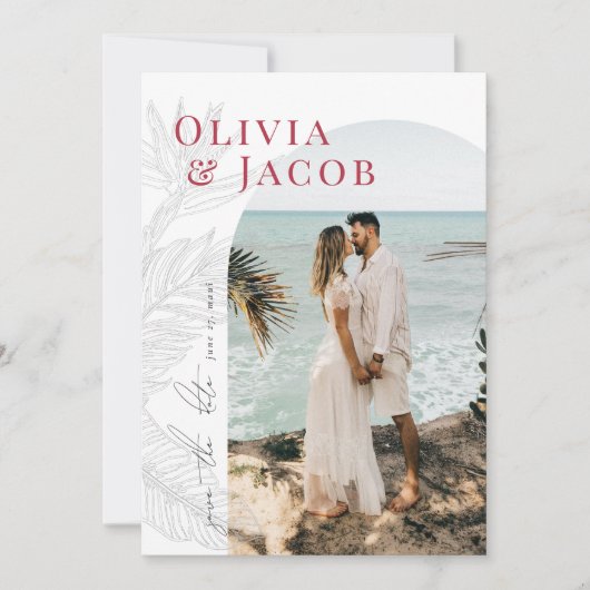 Modern Tropical Save the Date Kaart (Voorkant)