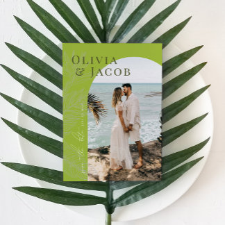 Modern Tropical Save the Date Kaart