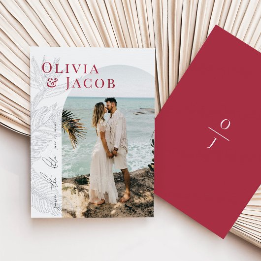 Modern Tropical Save the Date Kaart