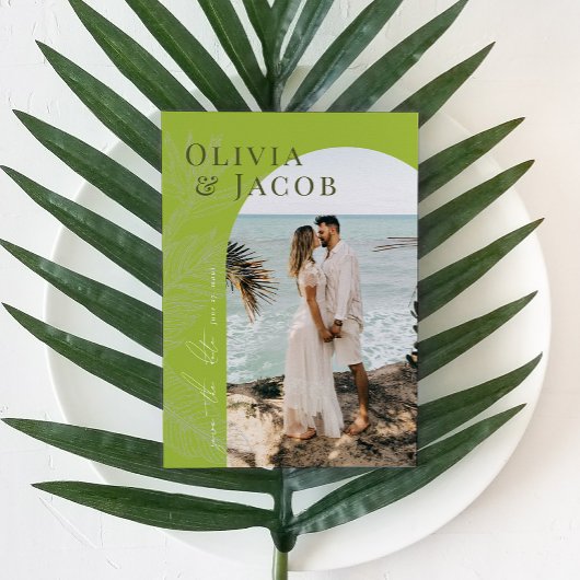 Modern Tropical Save the Date Kaart