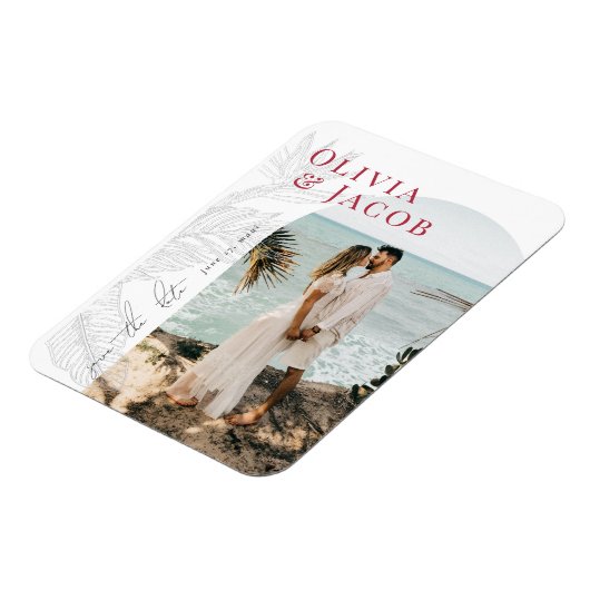 Modern Tropical Save the Date Magnet Magneet (Linkerzijde)