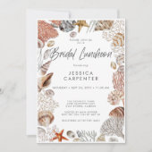 Modern Tropical Seashell Lijst Bruidslunch Kaart (Voorkant)
