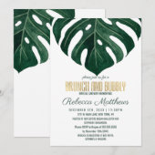 Modern Tropical Swiss Cheese Gold Brunch Bubble Kaart (Voorkant / Achterkant)