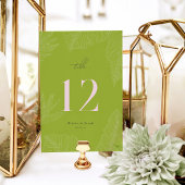 Modern Tropical Table Number Kaart