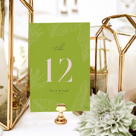 Modern Tropical Table Number Kaart