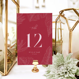 Modern Tropical Table Number Kaart
