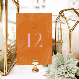 Modern Tropical Table Number Kaart