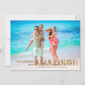 Modern Tropical Travel Gold-fotokerstmis Feestdagenkaart (Voorkant)