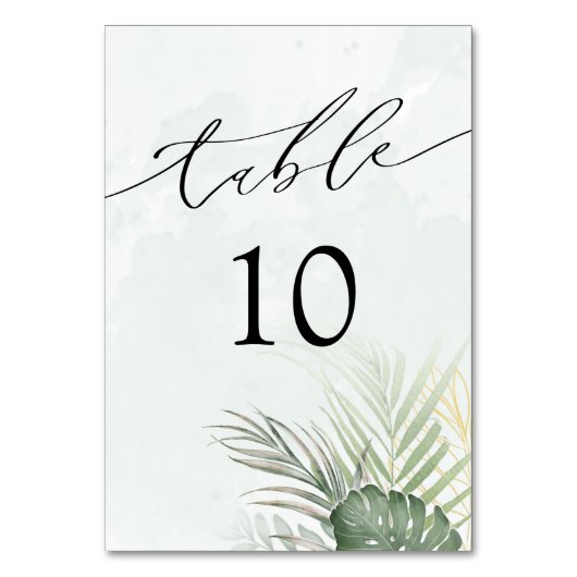 Modern Tropical Watercolor Wedding Kaart (Achterkant)