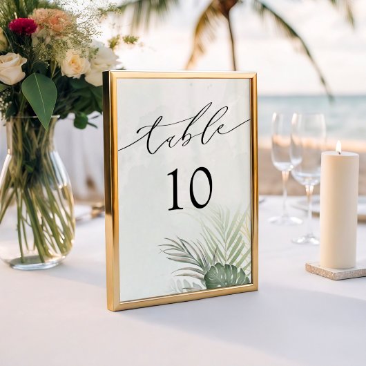 Modern Tropical Watercolor Wedding Kaart