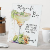 Modern Tropical Waterverf Margarita Bar Sign Reclamebord Met Voetstuk (Insitu)